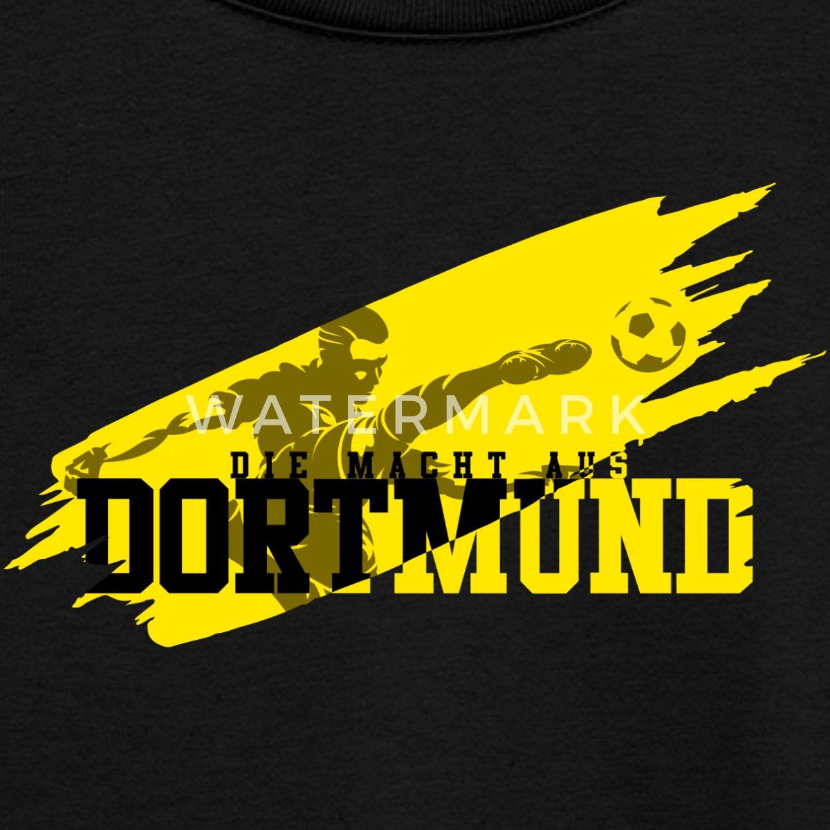 Spreadshirt T-Shirt Die Macht Aus Dortmund Schwarz-Gelb Fußball Fan Teenager T-Shirt (1-tlg)