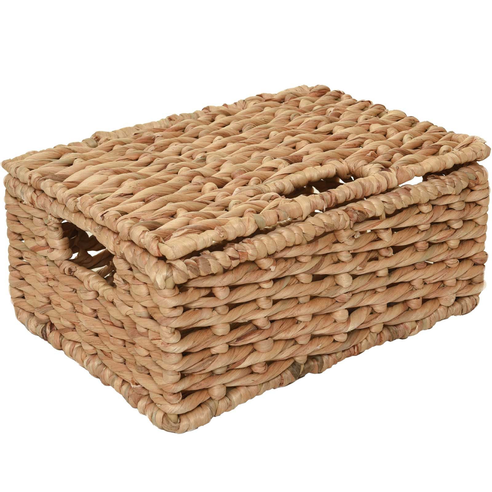 VIVANNO Regalkorb Wasserhyazinthe SECCHIO Kasten - Natur Geflochten (1 St), 35x25x16 cm