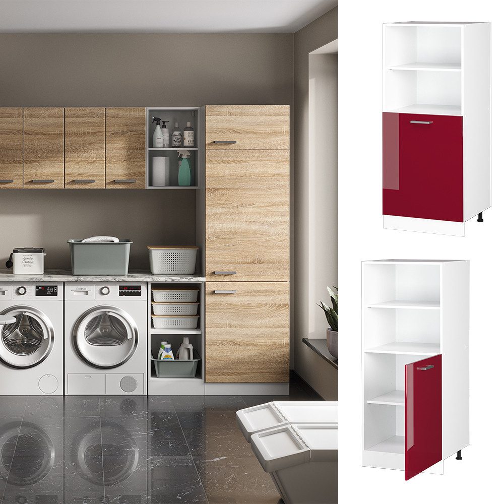Vicco Schranksystem R-Line, Bordeaux Hochglanz/Weiß, 60 günstig online kaufen