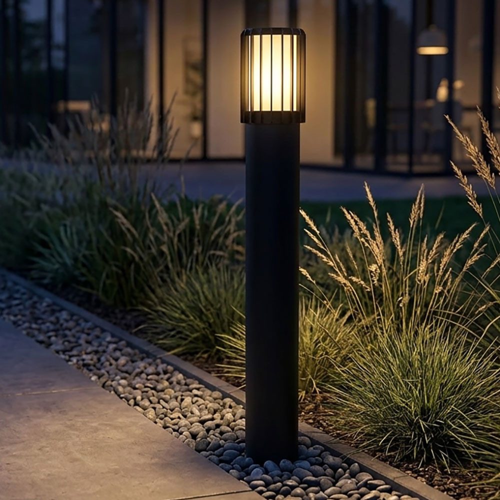 GLOBO LIGHTING LED Außen-Stehlampe, Leuchtmittel inklusive, Warmweiß, LED Außenstehleuchte Aluminium anthrazit matt Schutzart IP54 H 65 cm
