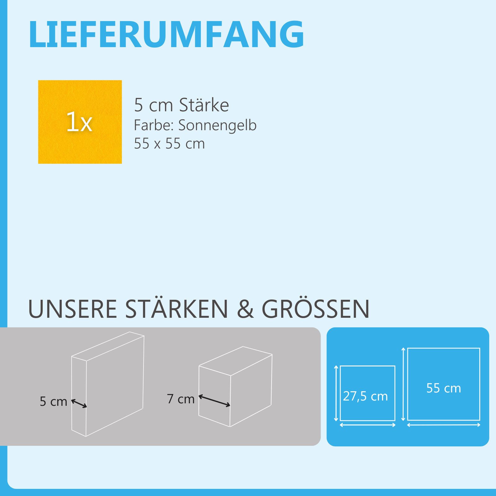 platino24 Akustikplatte Quadrat Basic aus Basotect ® G+ 55x55cm