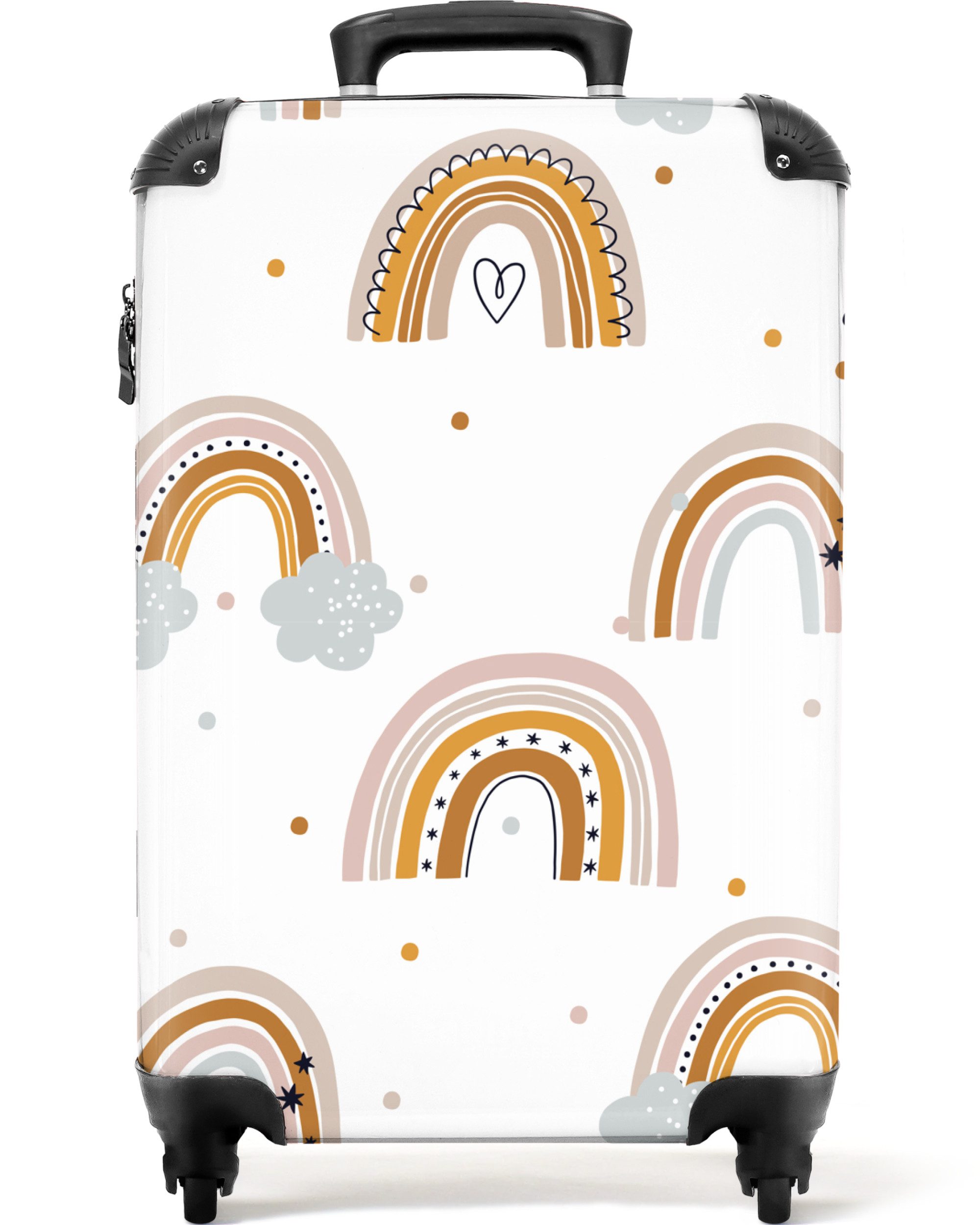 NoBoringSuitcases.com© Kinderkoffer Muster - Regenbogen - Mädchen - Polka dots 55x35x20cm, 4 Rollen, Ручной багаж-чемодан, Kinderkoffer, Reisekoffer Mädchen