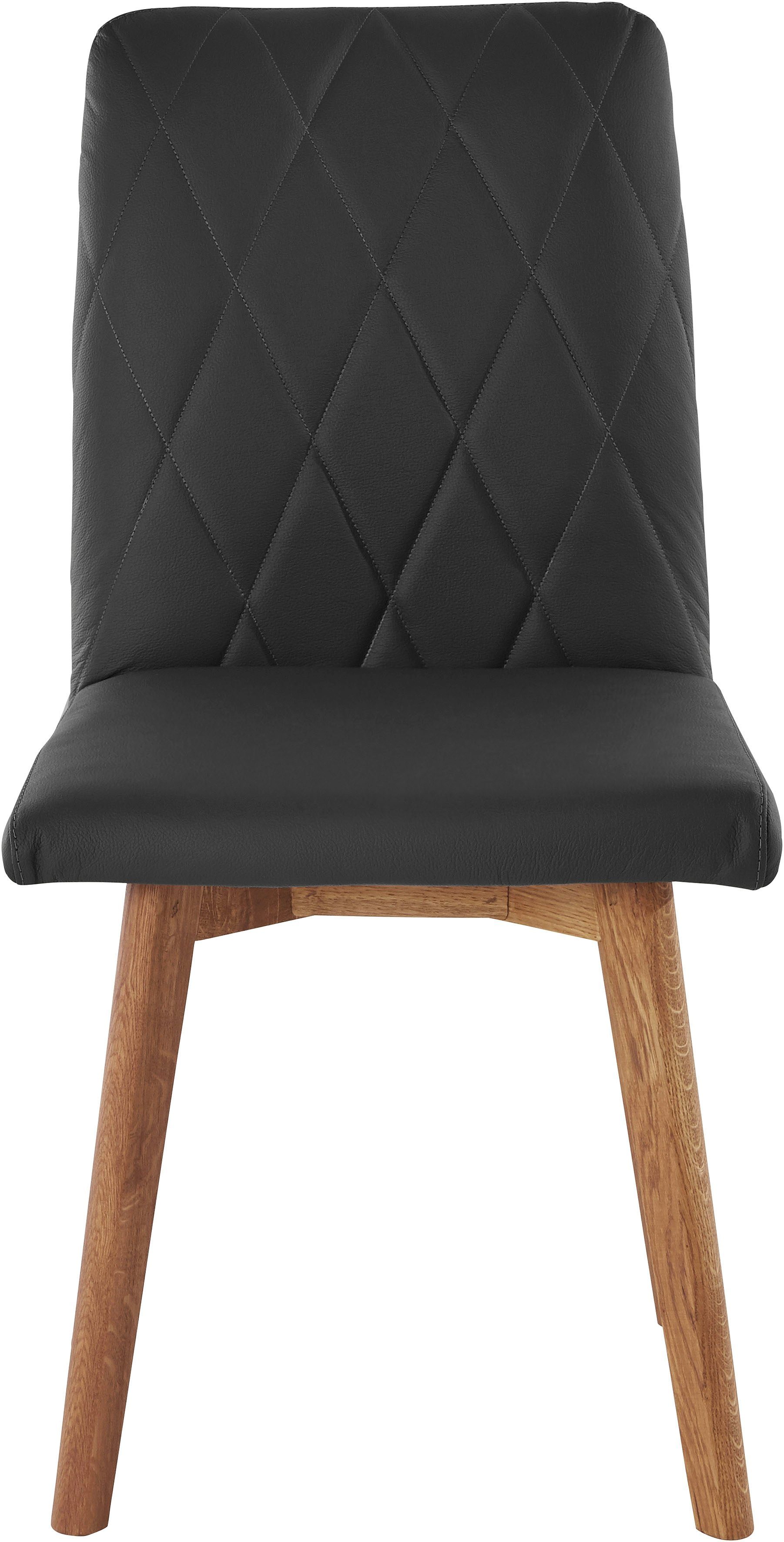 OTTO home Esszimmerstuhl Brest (Set, 2 St), Gestell aus Eiche Massivholz geölt