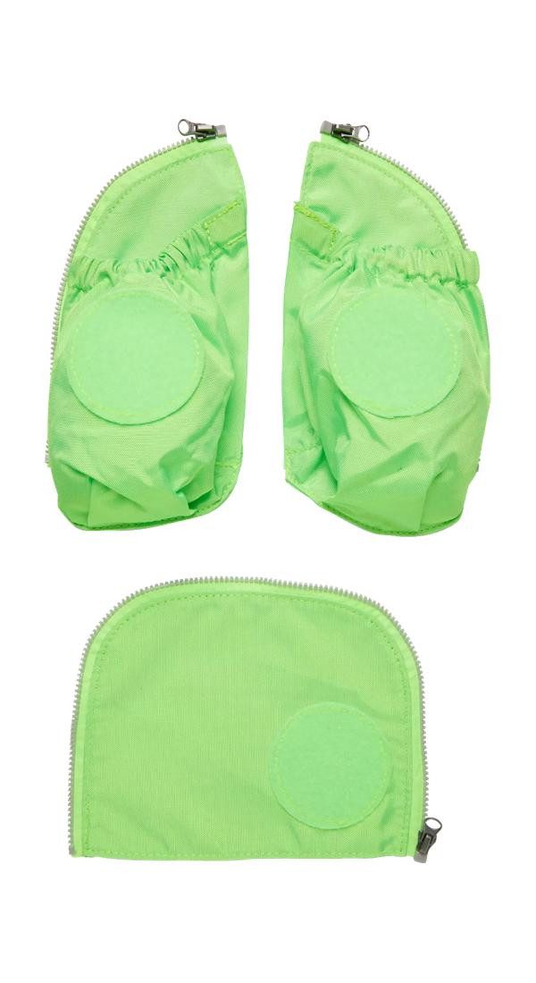 ergobag Schulranzen pack Seitentaschen Zip Set (3-tlg), reflektierend
