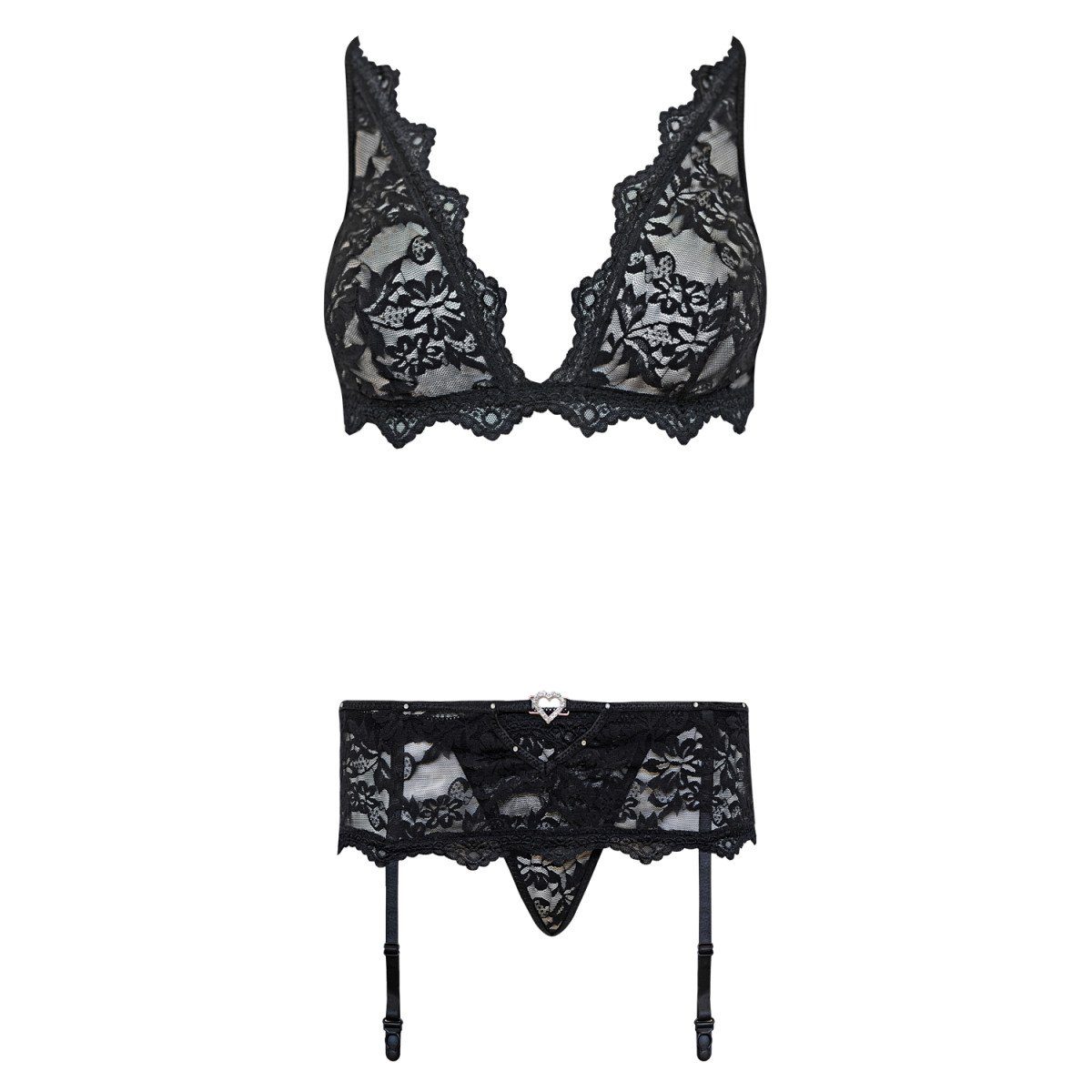 Livco Corsetti Fashion Set: Schalen-BH LivCo Corsetti Fashion - LC Belita 3pcs set black - (L/XL,S/M)