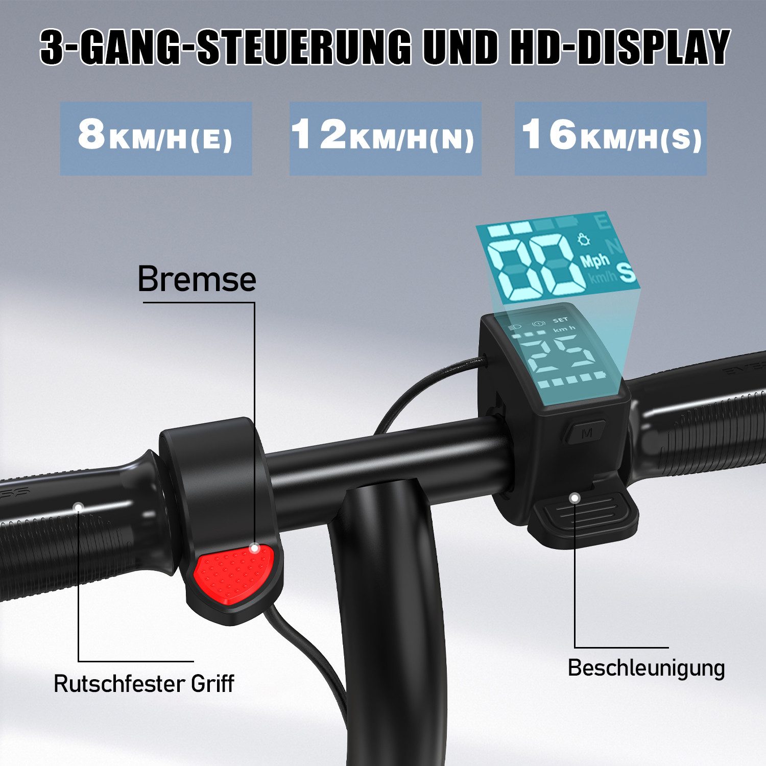 EVERCROSS TECH Electric Kids Scooter E6 7'' E-Scooter for children 6-12 years, up to 15 km range, Max 16KM/H, LED Display, 3 gears, anti-slip pedal