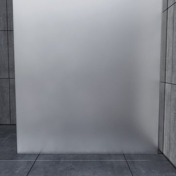 SONNI Duschwand Walk in dusche Milchglas Duschabtrennung Duschwande 8mm NANO-Glas, Sicherheitsglas, mit Haltestange, mit Verstellbereich, Vollsatiniert