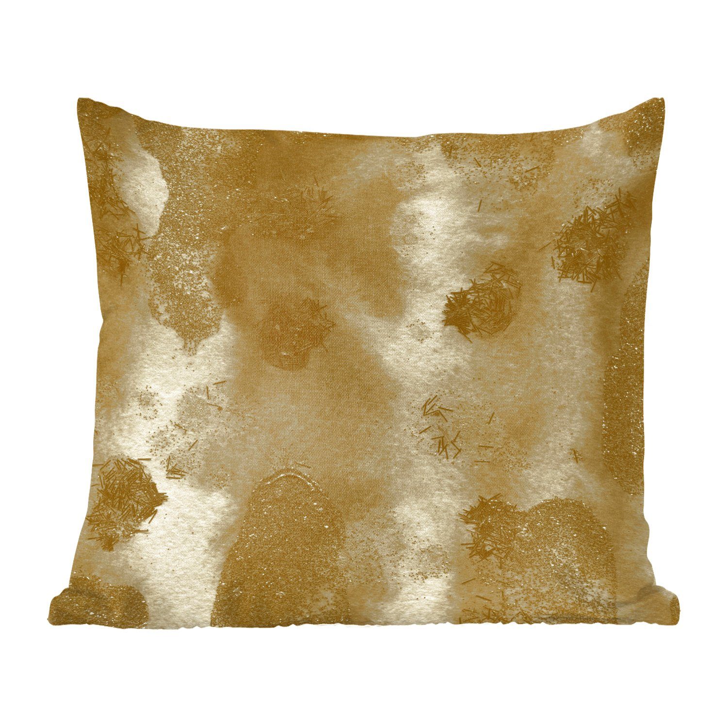 MuchoWow Dekokissen Gold - Abstrakt - Farbe, Zierkissen mit Füllung für Wohzimmer, Schlafzimmer, Deko, Sofakissen