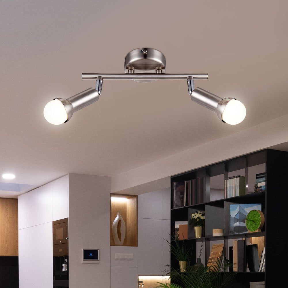 Deckenlampe E14 verstellbar Globo Strahler Leuchtmittel Warmweiß, Flurleuchte inklusive, Deckenleuchte, LED LED Spotleuchte