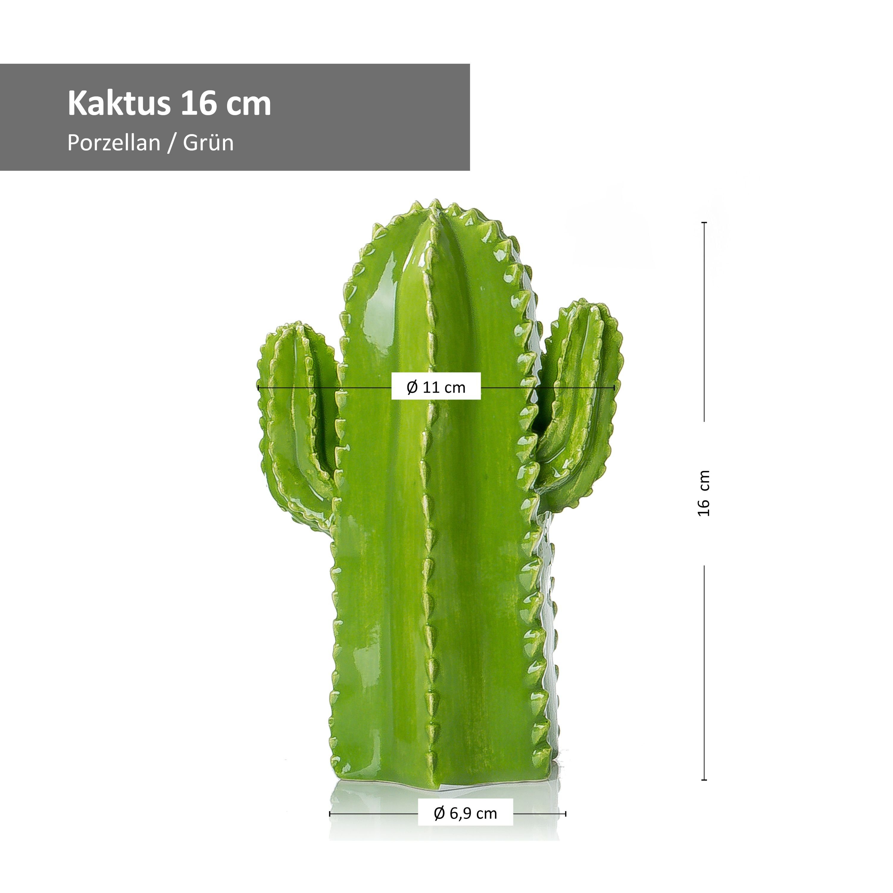 Ritzenhoff & Breker Dekofigur 2x Deko-Kaktus Cereus Deko-Figur Höhe16cm hellgrün Porzellan