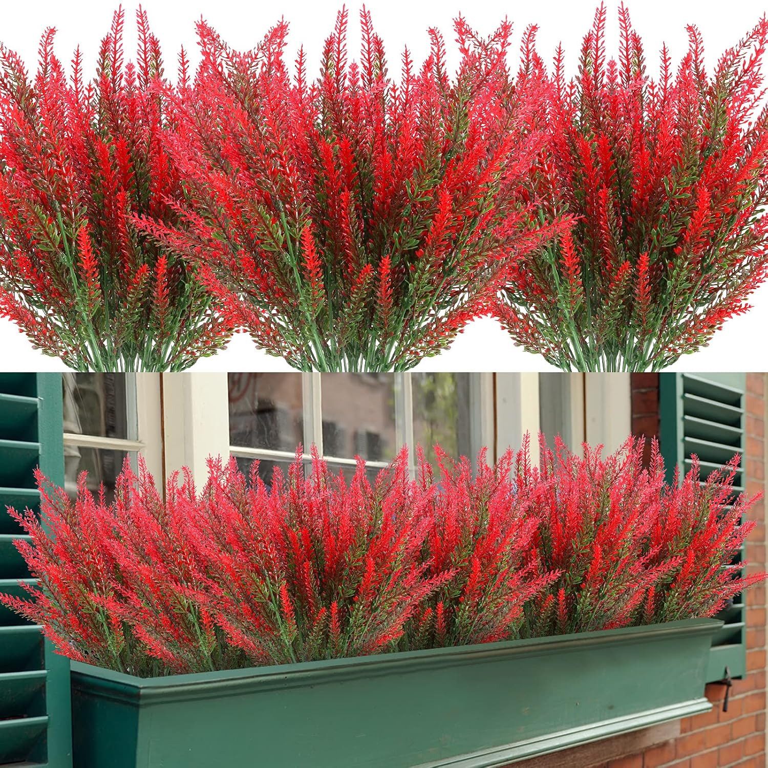 Kunstblumenstrauß 4/6/12 Sträuße Kunstlavendelblumen, Kunstlavendelstrauß, Kunstpflanzen, Zyronn, Outdoor-Kunstblumenstrauß, für Zuhause, …