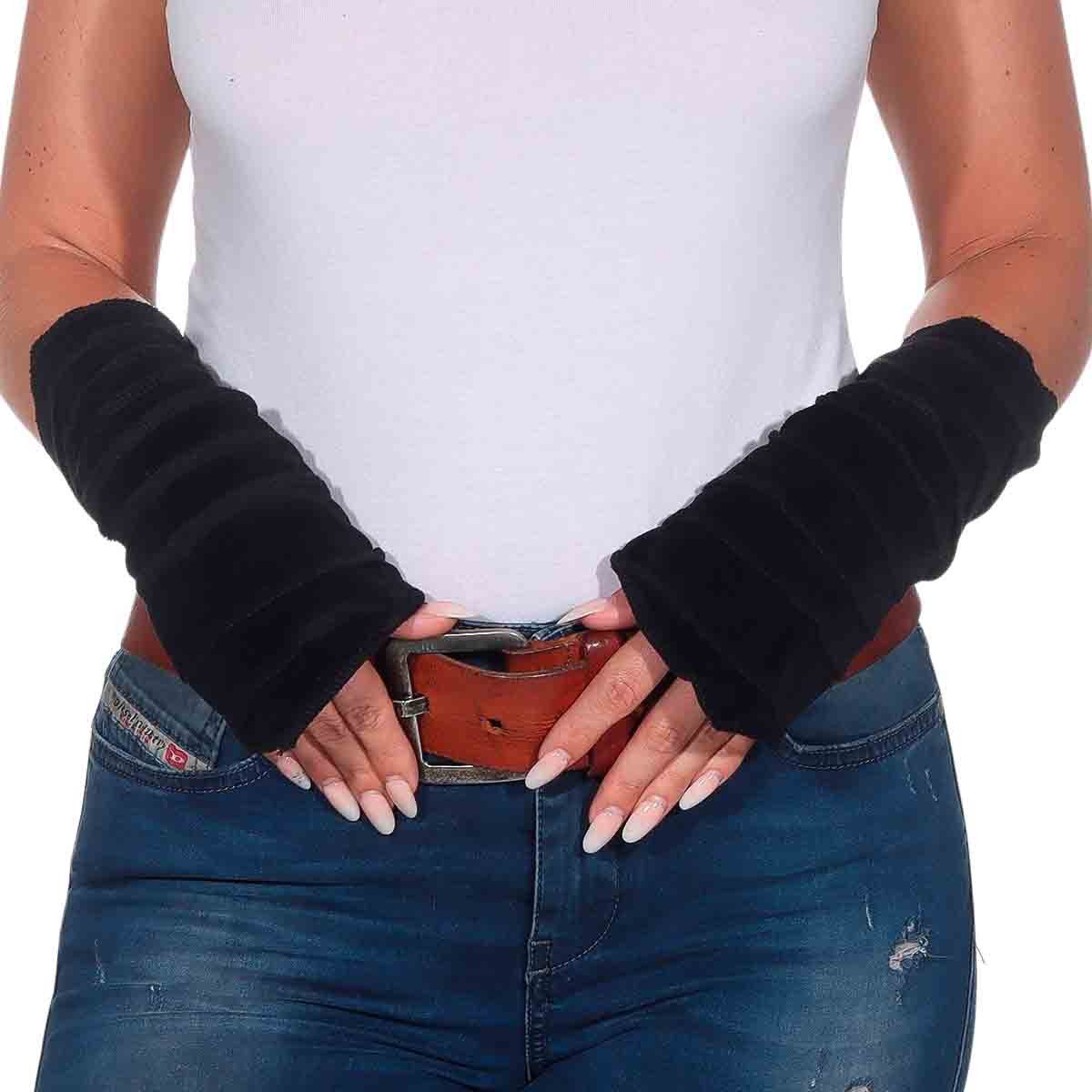 KUNST UND MAGIE Armstulpen Kunst und Magie Samt Armstulpen Stulpen Handwärmer Handschuhe