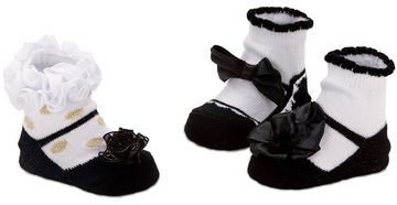 BRUBAKER Socken Babysocken für Mädchen 0-12 Monate (3-Paar, Baumwollsocken mit festlicher Farbgebung) Baby Geschenkset für Neugeborene in Geschenkverpackung mit Schleife