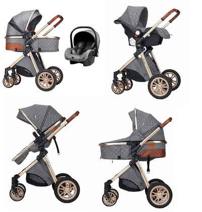 Casiloo® Kombi-Kinderwagen 3in1 Kombikinderwagen Kinderwagen Babywanne Buggy + Auto Babyschale