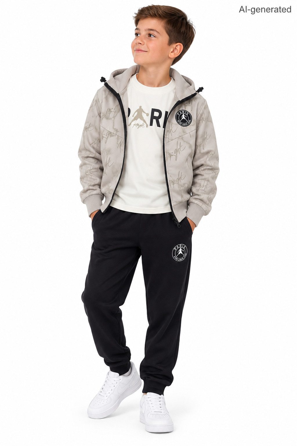 Hessis Freizeitanzug Jungen Jogginganzug JF1330 (Set, 3-tlg., Kapuzenjacke, Langarmshirt, Jogginghose), bestehend aus Kapuzenjacke, Langarmshirt, Jogginghose