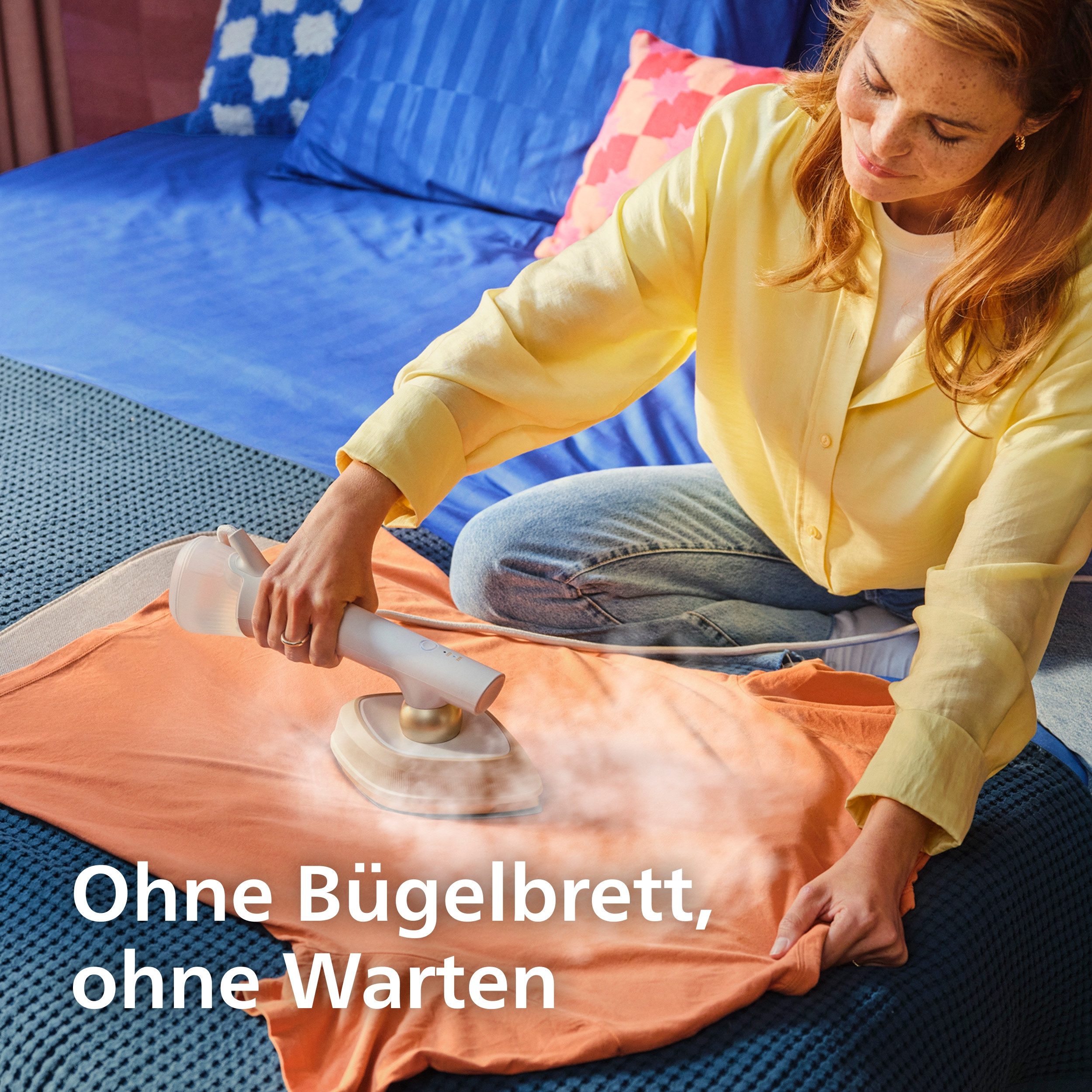 Philips Dampfbügeleisen GC213/10 OneTurn 2-in-1 Bügeleisen & Steamer, StyleMat & Dock inkl., 1800 W, SteamGlide Plus, 200ml Wasserbehälter und 90 g Dampfstoß