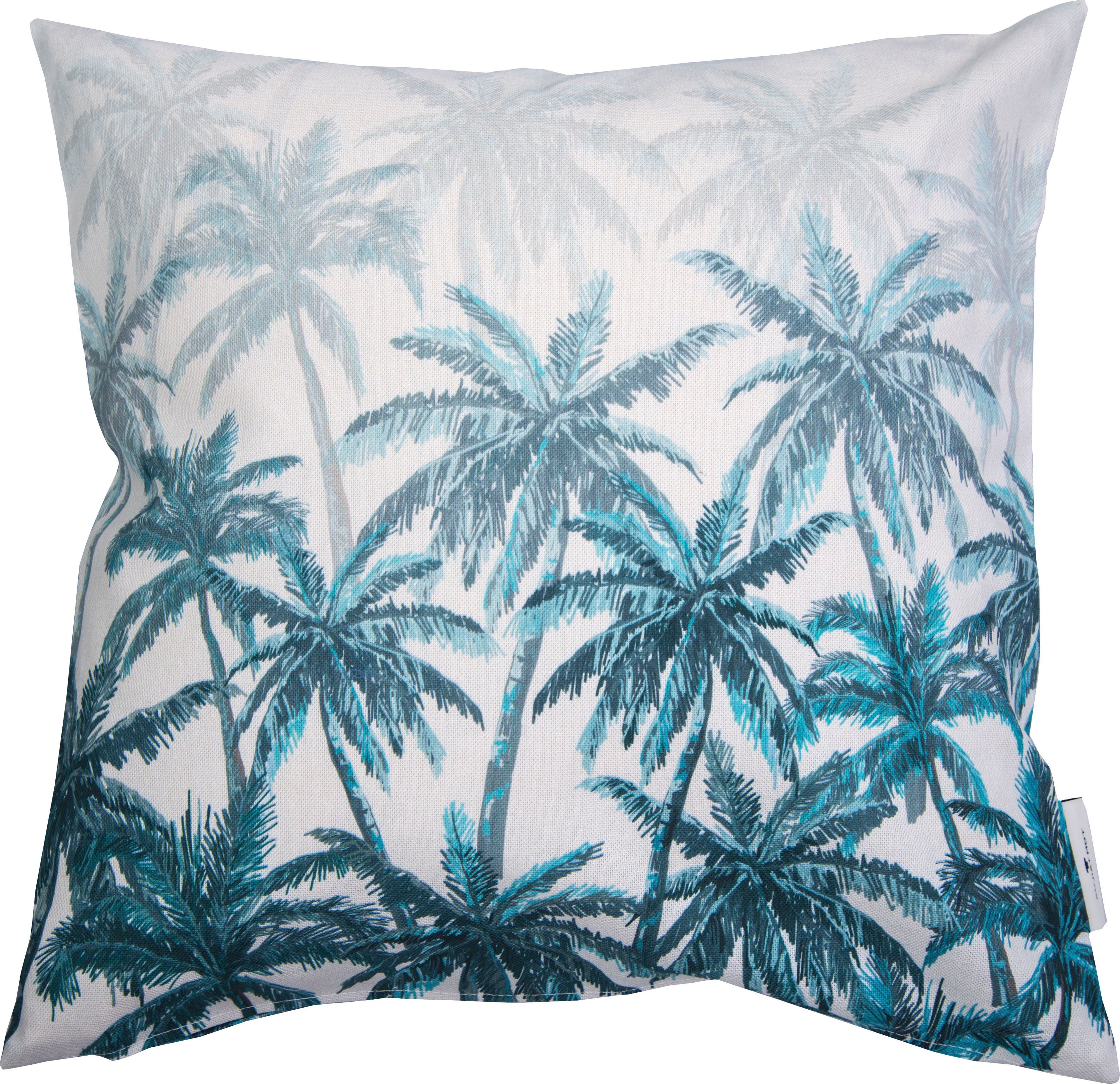 TOM TAILOR 1 Kissenhülle mit Dekokissen HOME Palm Blurred Stück ohne Füllung, Palmenmotiven, Forest