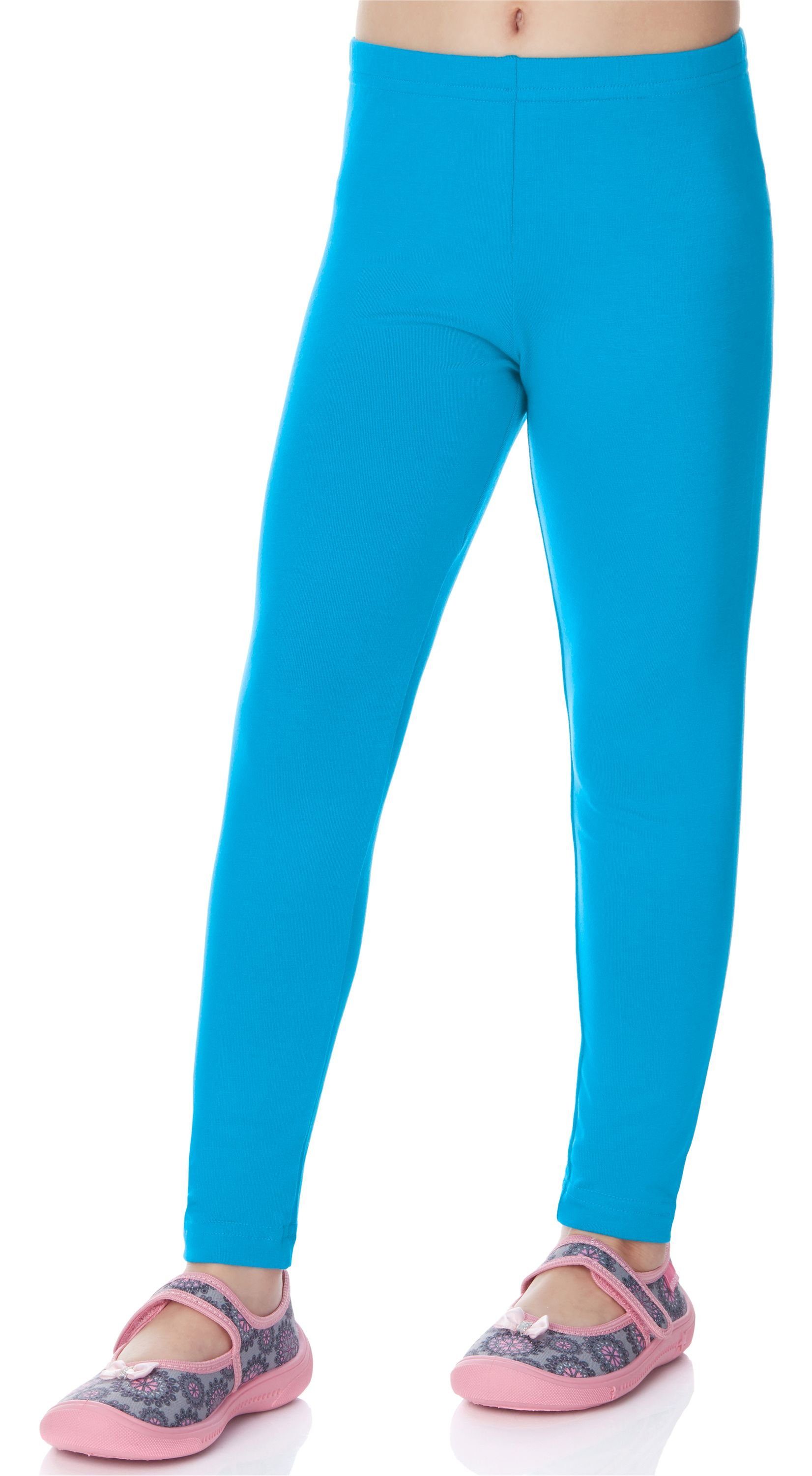 aus Bund Lange Merry elastischer Blau Leggings Leggings (1-tlg) Mädchen Viskose MS10-130 Style