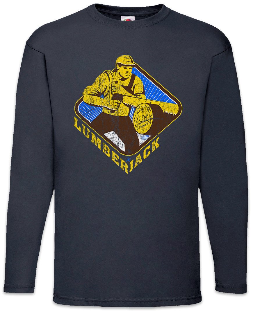 Langarmshirt Lumberjack V Langarm T-Shirt Holzfäller Axt Waldarbeiter Förster