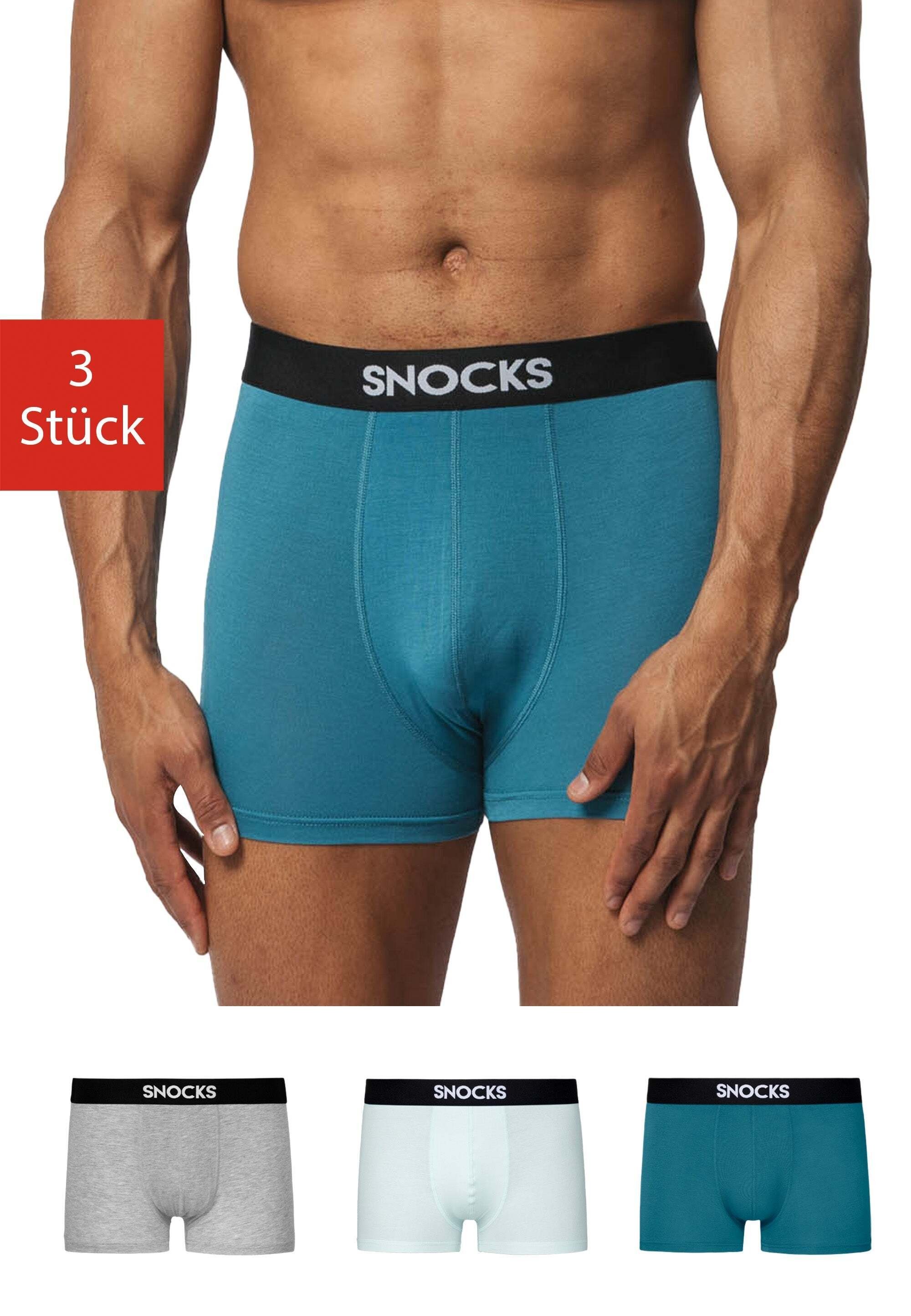SNOCKS Boxershorts aus Lenzing Modal Enge Pants Herren Unterhose (3-St) besonders weich und angenehm auf der Haut