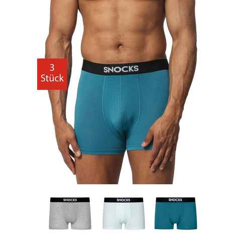 SNOCKS Boxershorts Enge Pants Herren Unterhose (3-St) aus 95% Lenzing Modal, besonders weich und angenehm auf der Haut