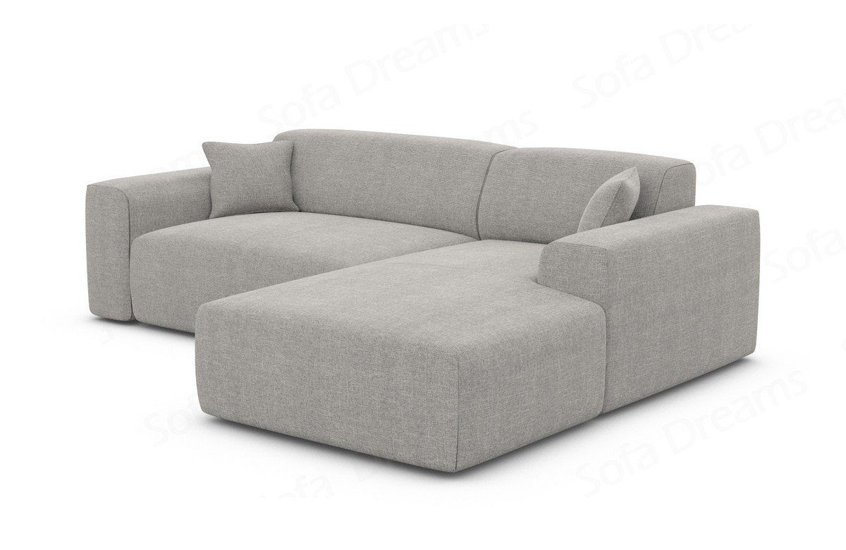 kurz Designer Ecksofa Modern Stoffsofa Strukturstoff, Dreams Form Stoff Sofa Mallorca Loungesofa Sofa, L eisgrau70