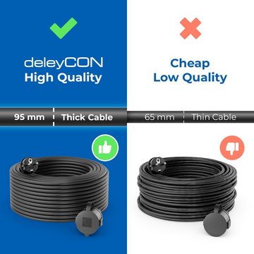 deleyCON deleyCON 25m Outdoor Verlängerungskabel Stromkabel Stecker auf Buchse Stromkabel