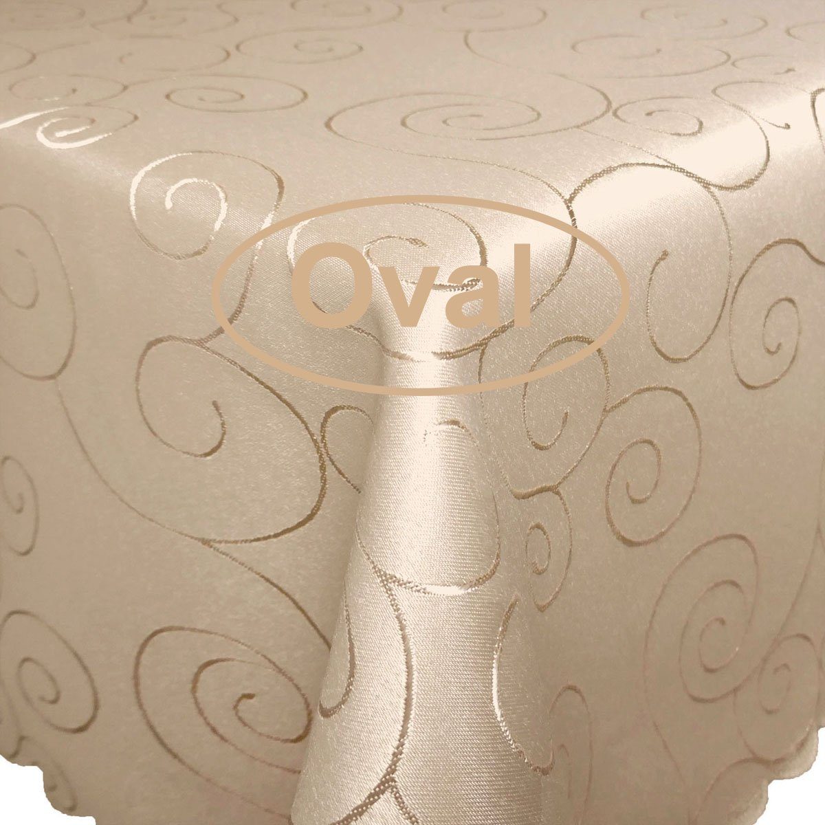 Tischdecke Ornamente OVAL Tischdecke Seidenglanz Damast günstig online kaufen