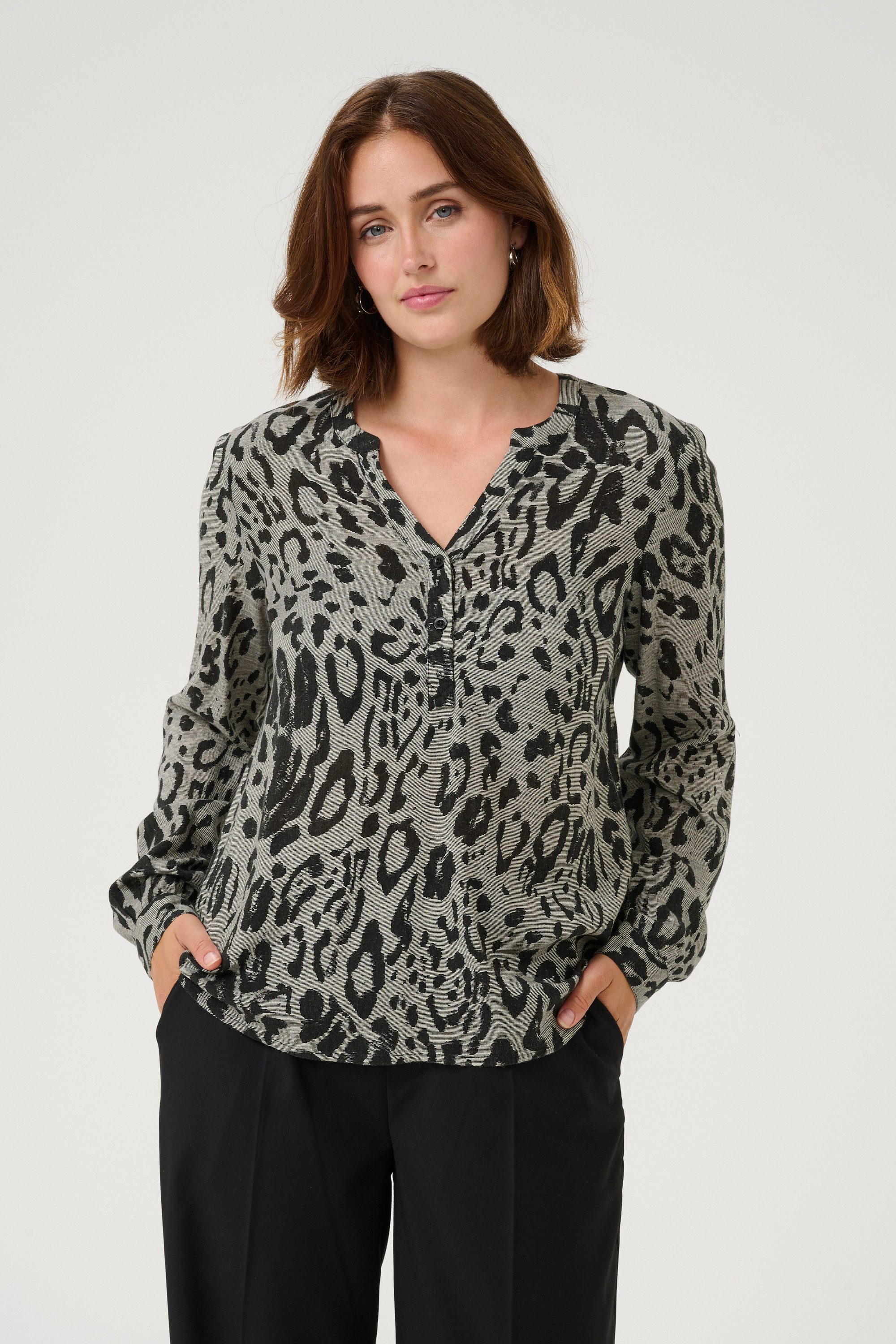 KAFFE Langarmbluse Langarm-Bluse KAmilia