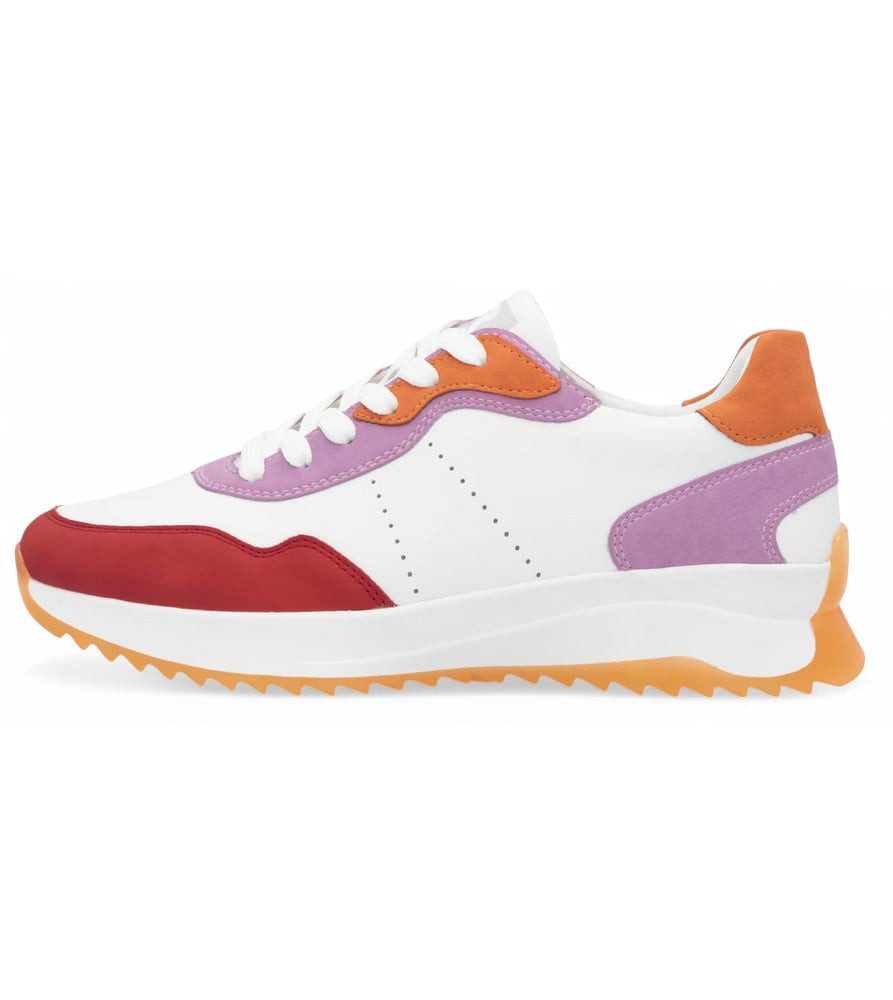 Rieker (Glattleder) W1308 weiss/rot/rosa/orange Damen Sneaker