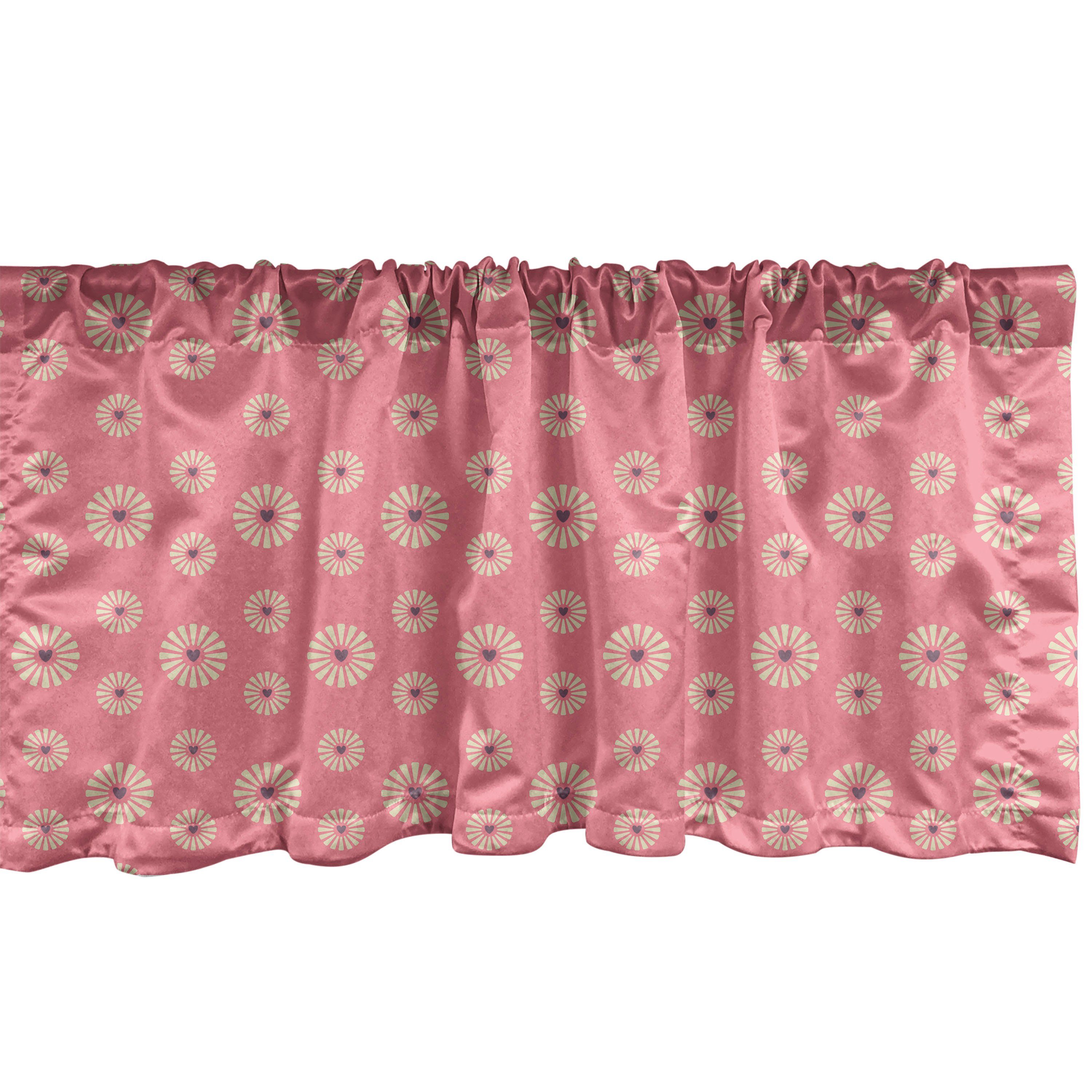 Abakuhaus Scheibengardine Vorhang Volant für Küche Schlafzimmer Dekor mit Stangentasche, Microfaser, Blumen Love Theme Blumen