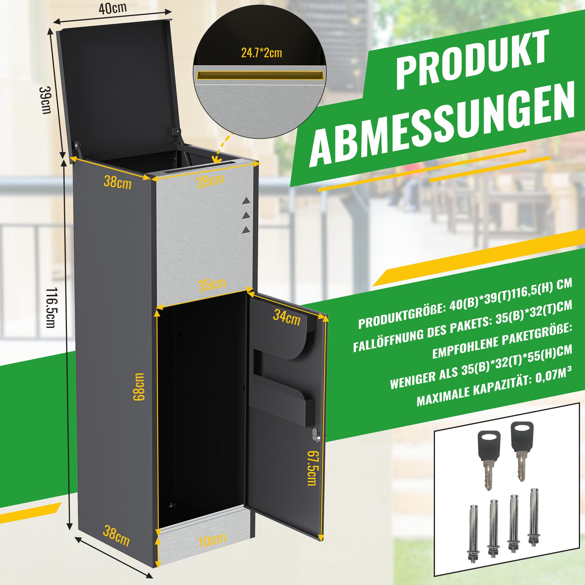 ONDIS24 Paketbox Postbox Briefkasten für Pakete und Briefe mit Paketsafe, E günstig online kaufen