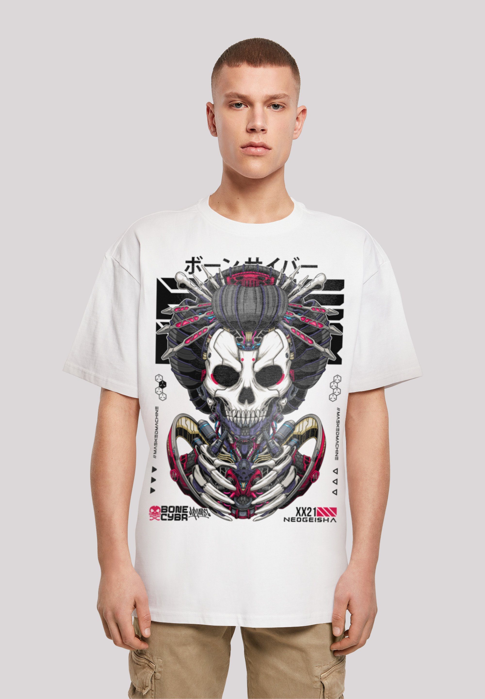 F4NT4STIC T-Shirt Bone Cyber CYBERPUNK STYLES Print weiß
