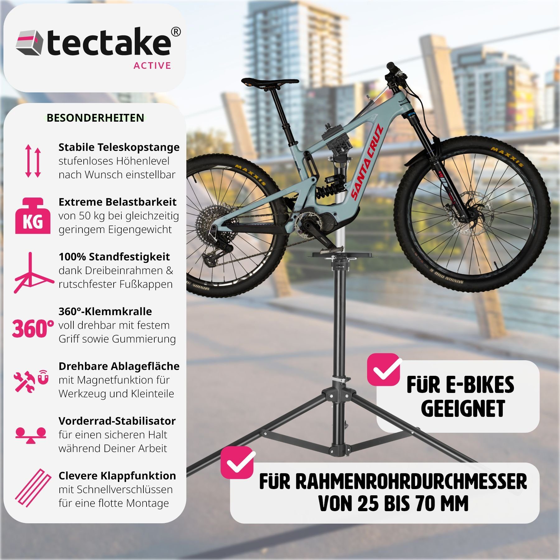 tectake E-Bike 50kg, geeignet bis Tristan, Fahrrad-Montageständer