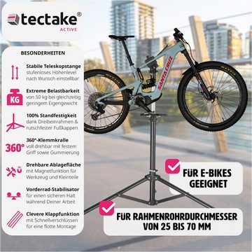 tectake Fahrrad-Montageständer Tristan, bis 50kg, E-Bike geeignet