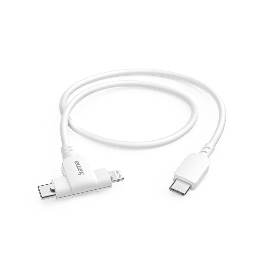 2in1 USB-Kabel, USB-C auf USB-C/Lightning, 1,5m, weiß USB-Kabel