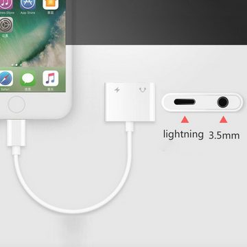 TradeNation Apple IPhone Lightning Audio Adapter Splitter Klinke Aux Kopfhörer Smartphone-Adapter Lightning zu 3,5-mm-Klinke, Lightning, Lightning Adapter