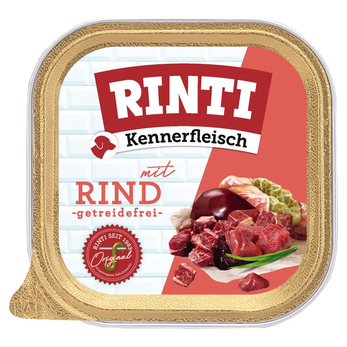 Rinti Kennerfleisch Plus mit Rind 300 g - 9 Stück, Nassfutter für: Hund von Rinti