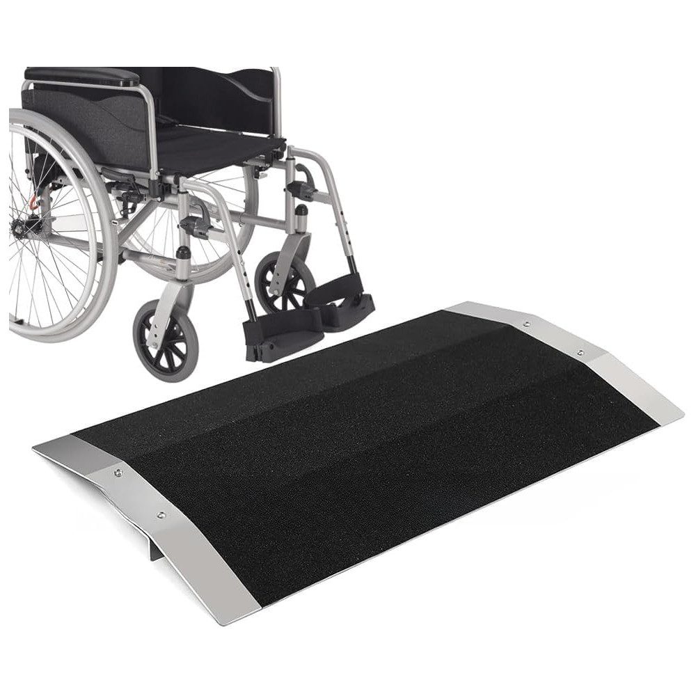 JOYOLEDER Auffahrrampe Türschwellenrampe Rollstuhlrampe Schwellenrampe,Aluminium Rampe (Rollstuhl, Schwellenbrücke rutschfest,Tragfähigkeit 300 kg)