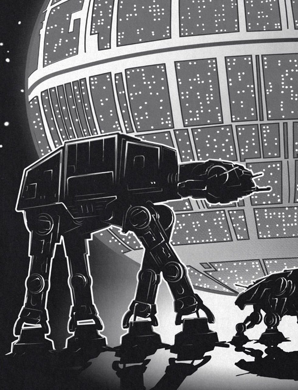 style3 T-Shirt Vollmond Walker AT-AT star günstig online kaufen