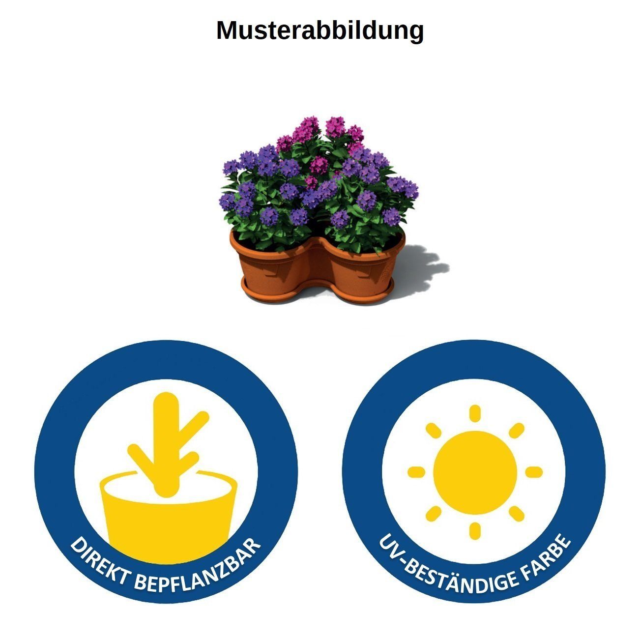 fallsicher, St., robuster Kunststoff Liter (Vorteils-Set, Weiß UV-beständig, platzsparend, stapelbar, 11 Hochbeet, je Engelland Ebene), 1 Säulentopf, Blumenständer Fassungsvermögen Kräuterbeet