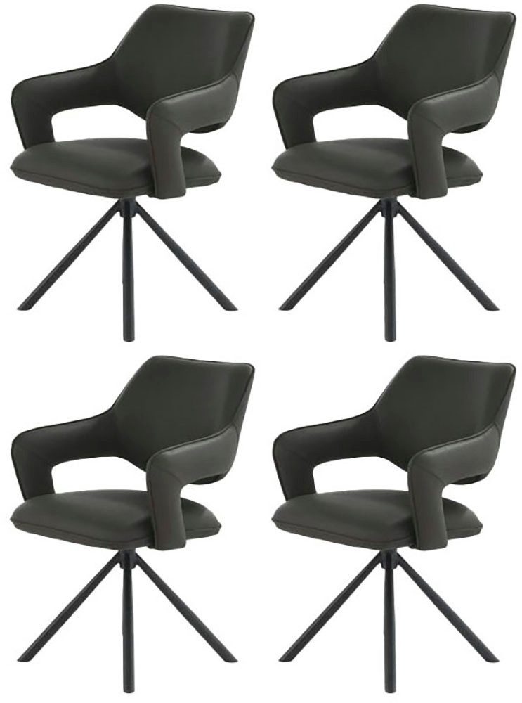 Jockenhöfer Gruppe Esszimmerstuhl Lambert (Set, 4 St), 4-Fuss-Stuhl, Drehfunktion (360), Lederoptik, bis 150 kg belastbar