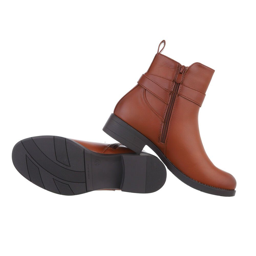 Ital-Design Damen Elegant Chelseaboots Blockabsatz Flache Stiefeletten in C günstig online kaufen