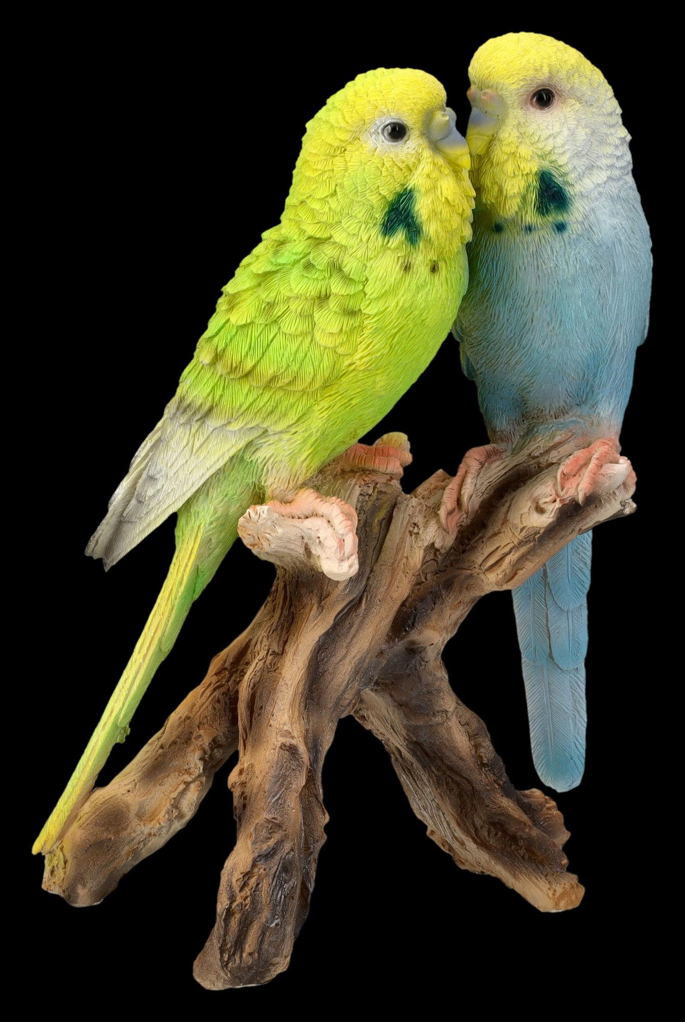 Figuren Shop GmbH Tierfigur Gartenfigur Vogel - Wellensittich Paar grün bla günstig online kaufen