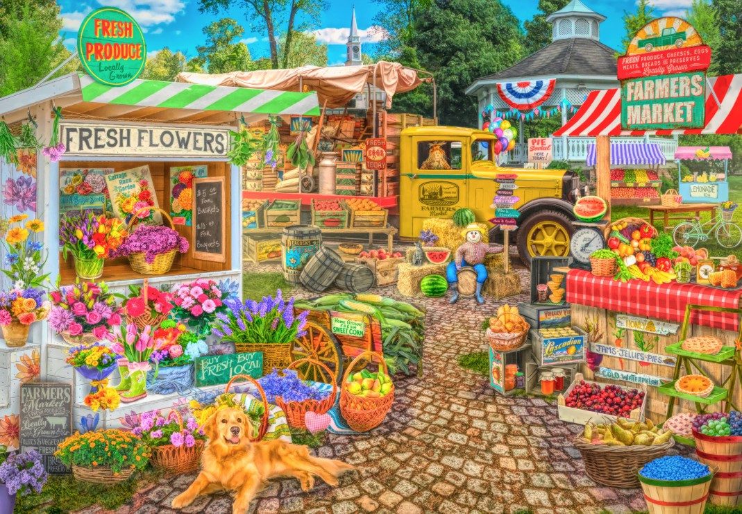 Bluebird Puzzle Puzzle Farmers Market Spring Summer Season, Puzzleteile