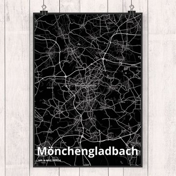 Mr. & Mrs. Panda Poster DIN A2 Mönchengladbach - Geschenk, Ort, Dorf, Bild, Städte, Stadt Dor, Stadt Black (1 St)