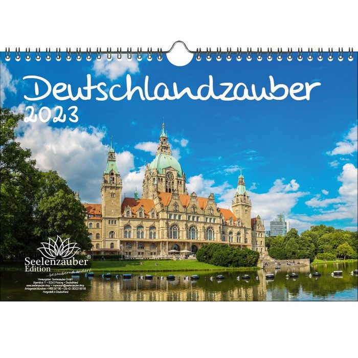 Seelenzauber Wandkalender Deutschlandzauber DIN A4 Kalender für 2023 Städte Deutschland - Seelen