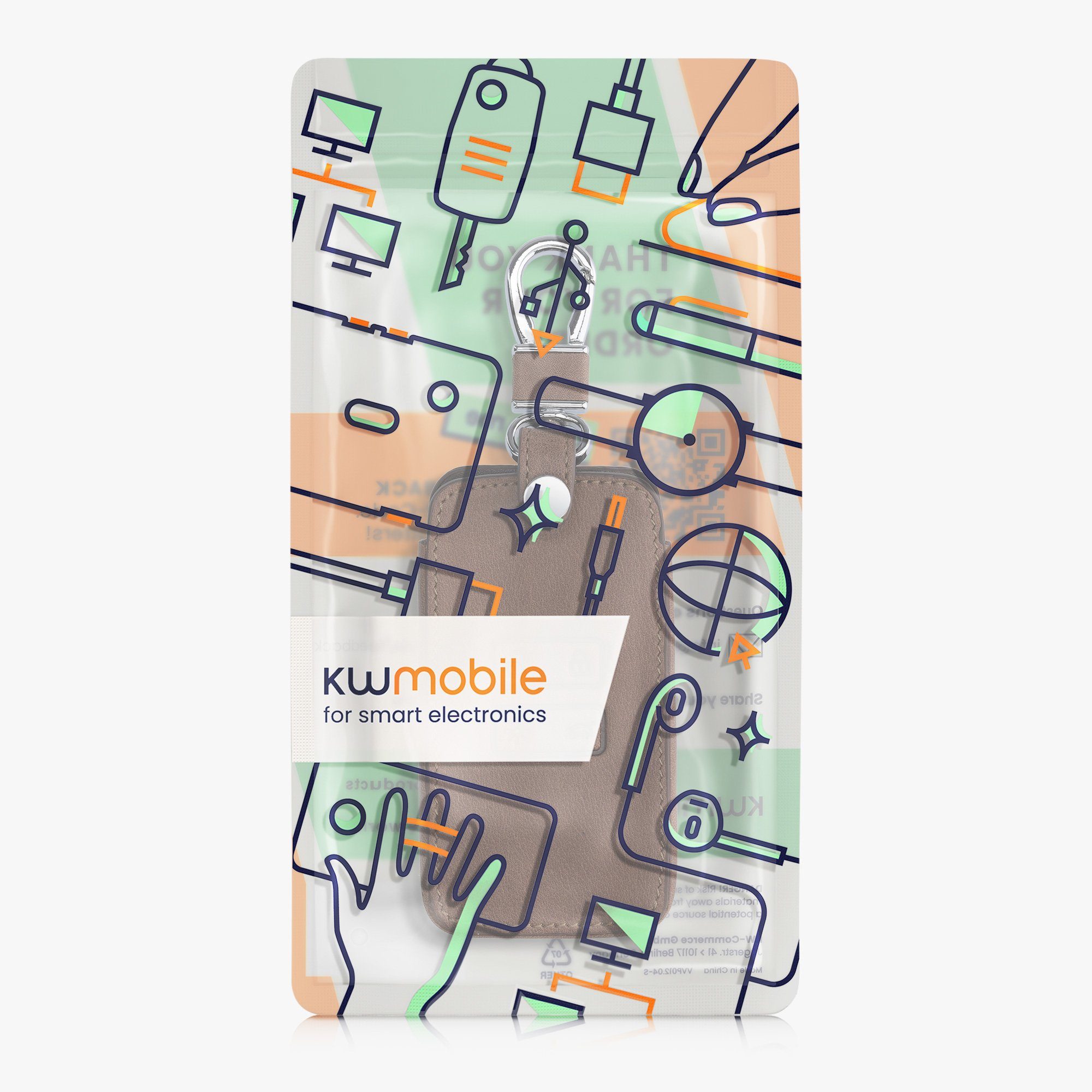 Kunstleder Hülle Schlüsselhülle Renault, Cover kwmobile Case Dunkelbraun Autoschlüssel für Schlüssel Schlüsseltasche