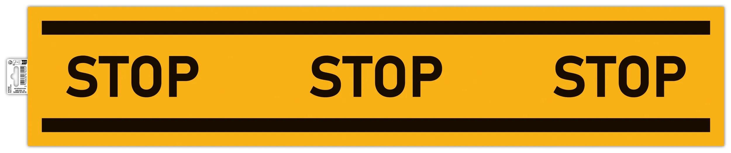 EXACOMPTA Warnschild Hinweisschild Band Stop PVC selbstklebend 100 cm Gelb 67025E, Sockel