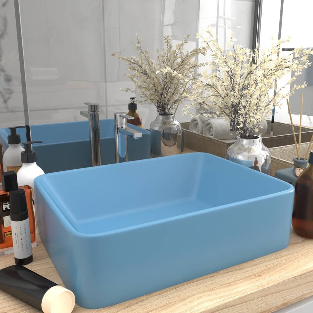 Thumbnail - vidaXL Waschbecken Waschbecken Badezimmer Aufsatzwaschbecken Matt Hellblau 41x30x12 cm Ke